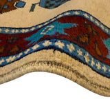Vintage Afghan Warfare Tribal War Carpet 4.2x2.7 ft