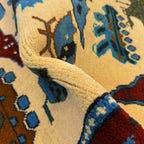 Vintage Afghan Warfare Tribal War Carpet 4.2x2.7 ft