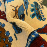 Vintage Afghan Warfare Tribal War Carpet 4.2x2.7 ft