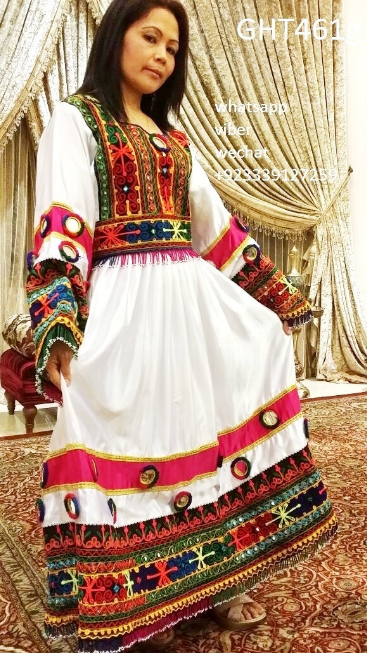 Muslimah Fashion Long Dress In White Color Afghan Persian Nikah Clothes