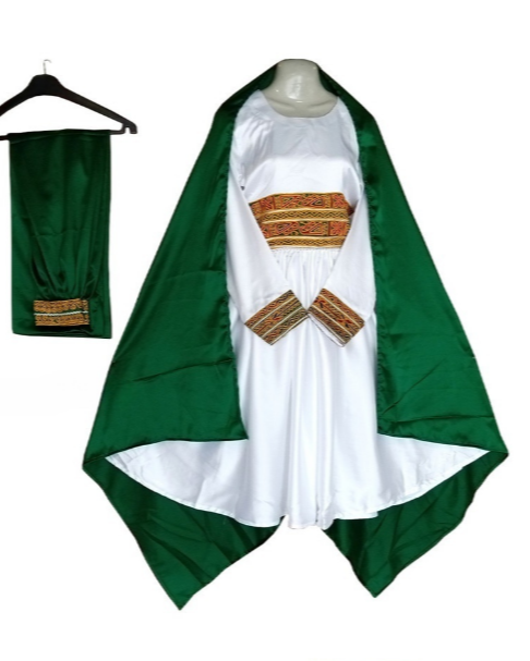 Afghan dress  in white color