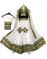 Elegant Afghan Bridal Embroidered Dress