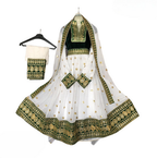Elegant Afghan Bridal Embroidered Dress