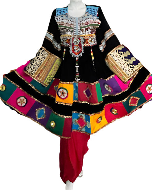 Black Afgano Afghani Style Dress Sarahs Afghan