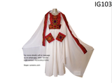 Traditional New afghan cultural simple touch embroidery white dress