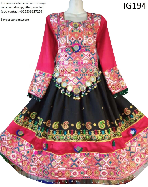 Traditional Nikkah Simple New Style Afghan Dress in Black color