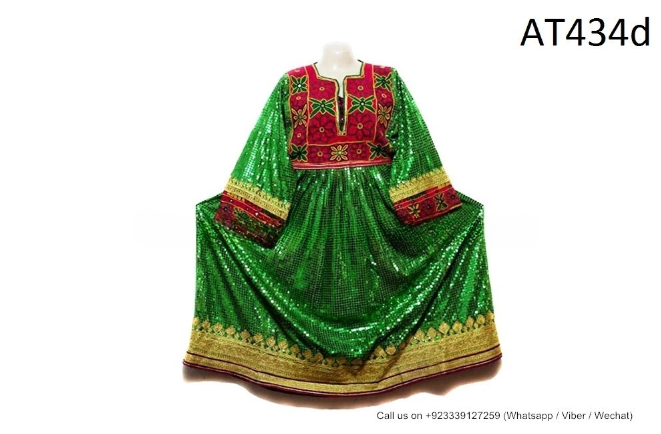 Afghan Women Long Frock Kuchi Fashion Vintage Shirt With Nice Sequin Work