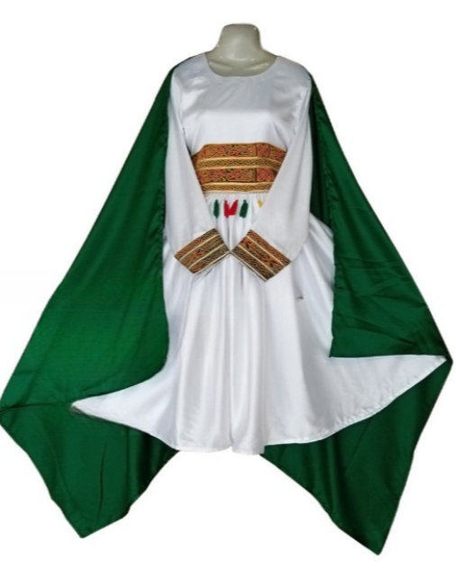 New afghan dress in white color
