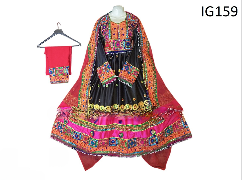 New Afghan Traditional Kochi  Simple embroidery three piece suit