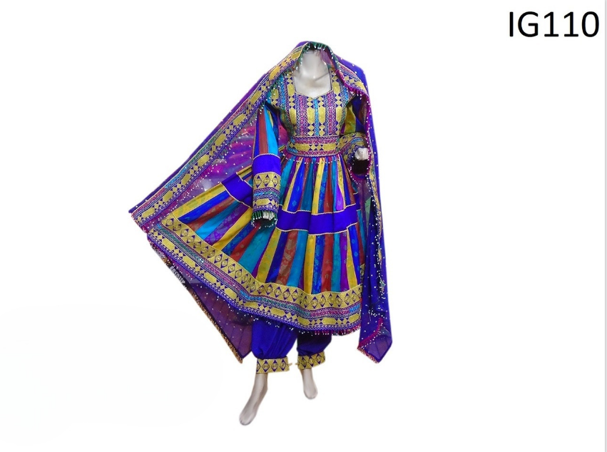 Traditional afghan ethnic nomad nikkah clothes in multi color