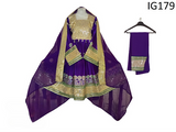 Traditional Afghan Women Mirrors Work Purple Dress