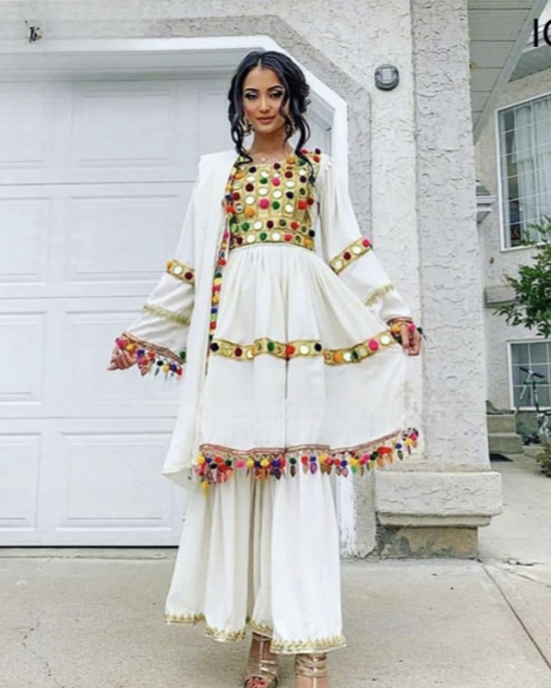 Afghan Mirror Work Frock Large