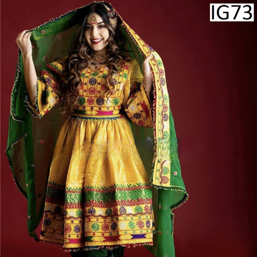 New afghan bridals yellow clothes for nikkah