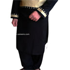 new traditional pashtun style black suit