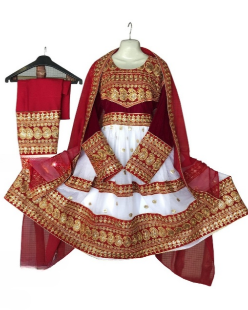 Elegant Afghan Bridal Embroidered Dress