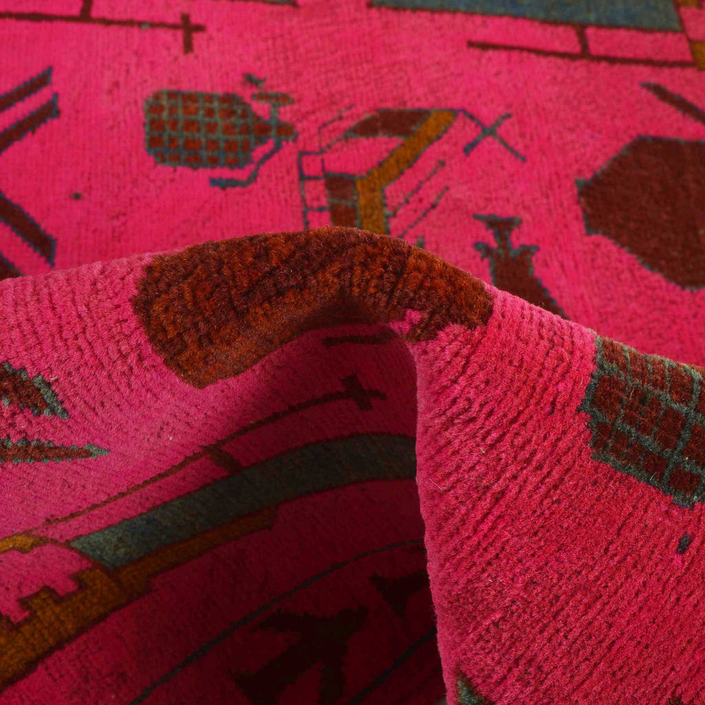 Handmade Afghan AK-47 War Rug 4.8x3.3 ft