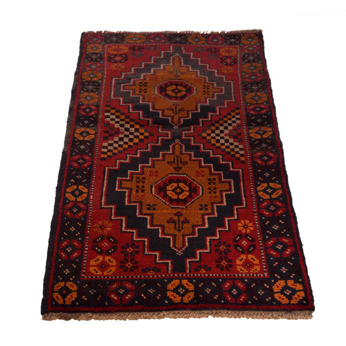 vintage Afghan Baloch rug, Afghan tribal rug, hand-knotted wool rug, 