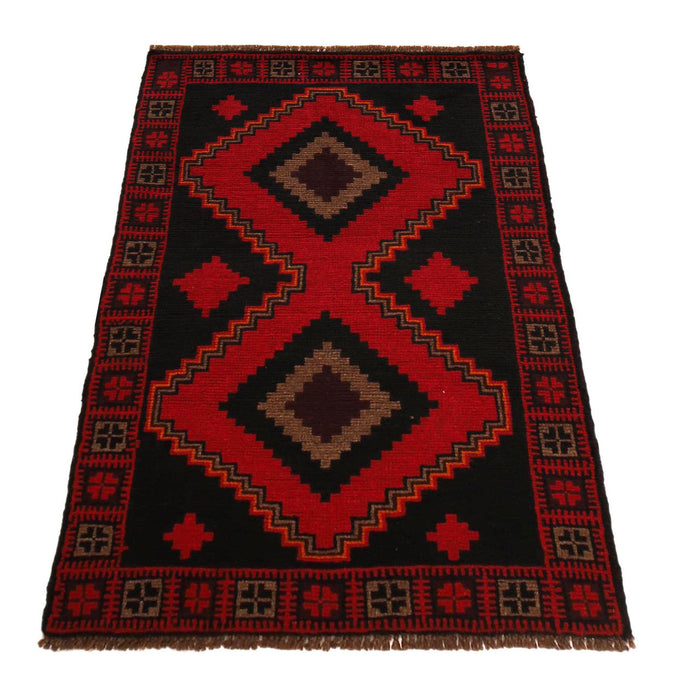 Afghan tribal rug, hand-knotted wool rug, Baloch rug for home décor, 