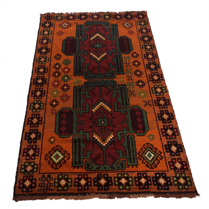Afghan tribal rug, hand-knotted wool rug, Baloch rug for home décor, 