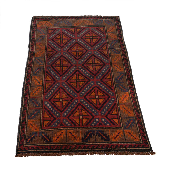 Afghan tribal rug, hand-knotted wool rug, Baloch rug for home décor, 