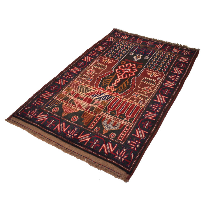 Afghan Rug Prayer Design 4.6x3.1 ft