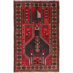 Afghan Handloom Prayer Rug 4.5x3.1 ft