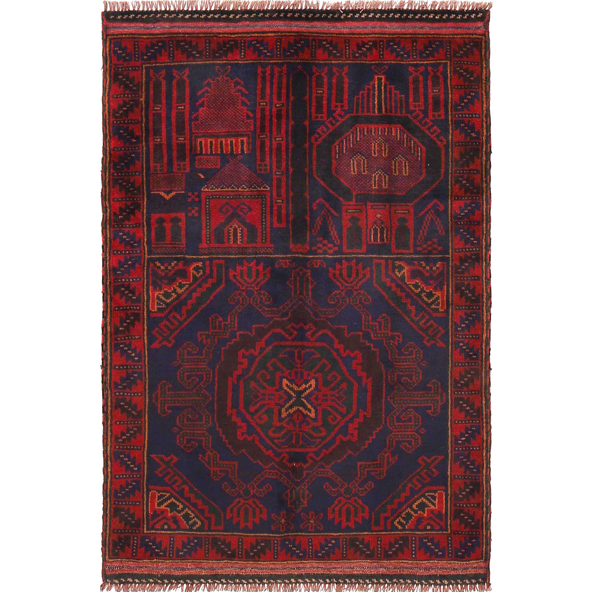 Afghan Tribal Prayer Piece 4.7x3.1 ft