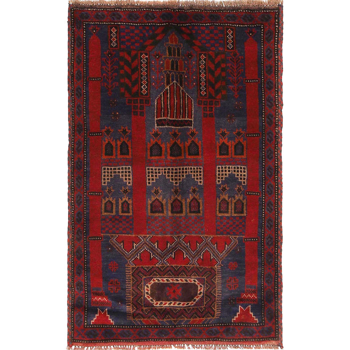Prayer Rug Traditional Weaving 4.7x2.9 ft