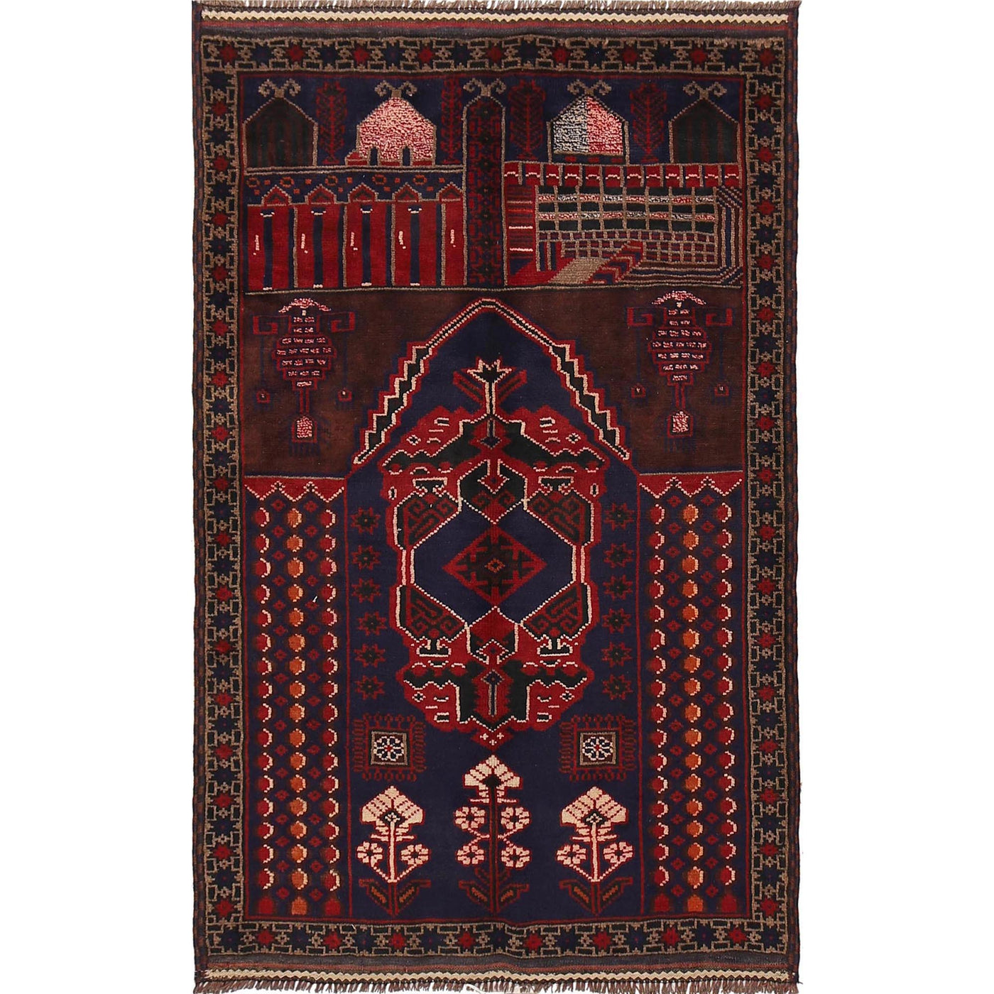Afghan Artisan Prayer Weave 4.8x2.9 ft
