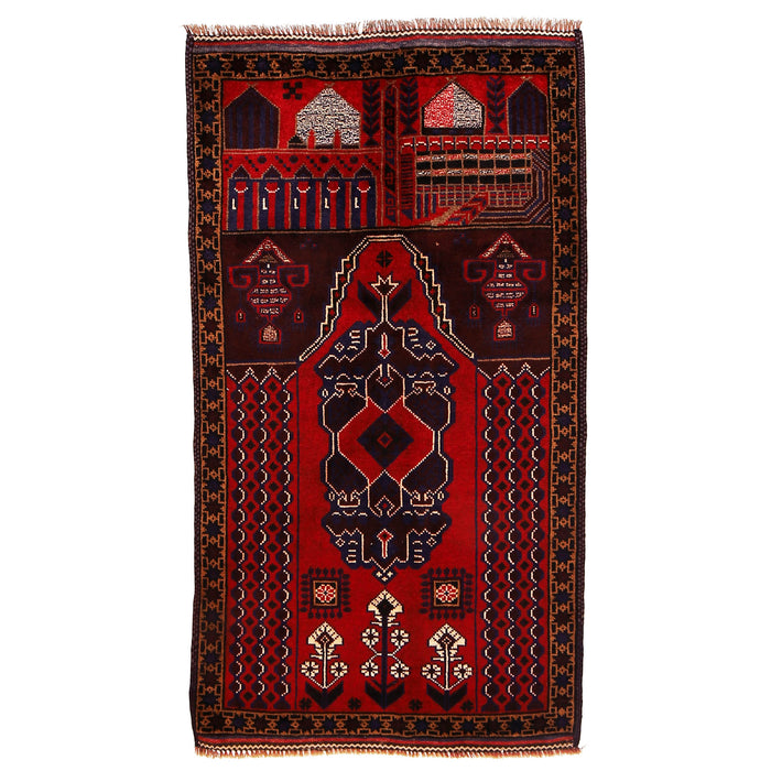 Prayer Rug Afghan Detail 5.1x2.9 ft