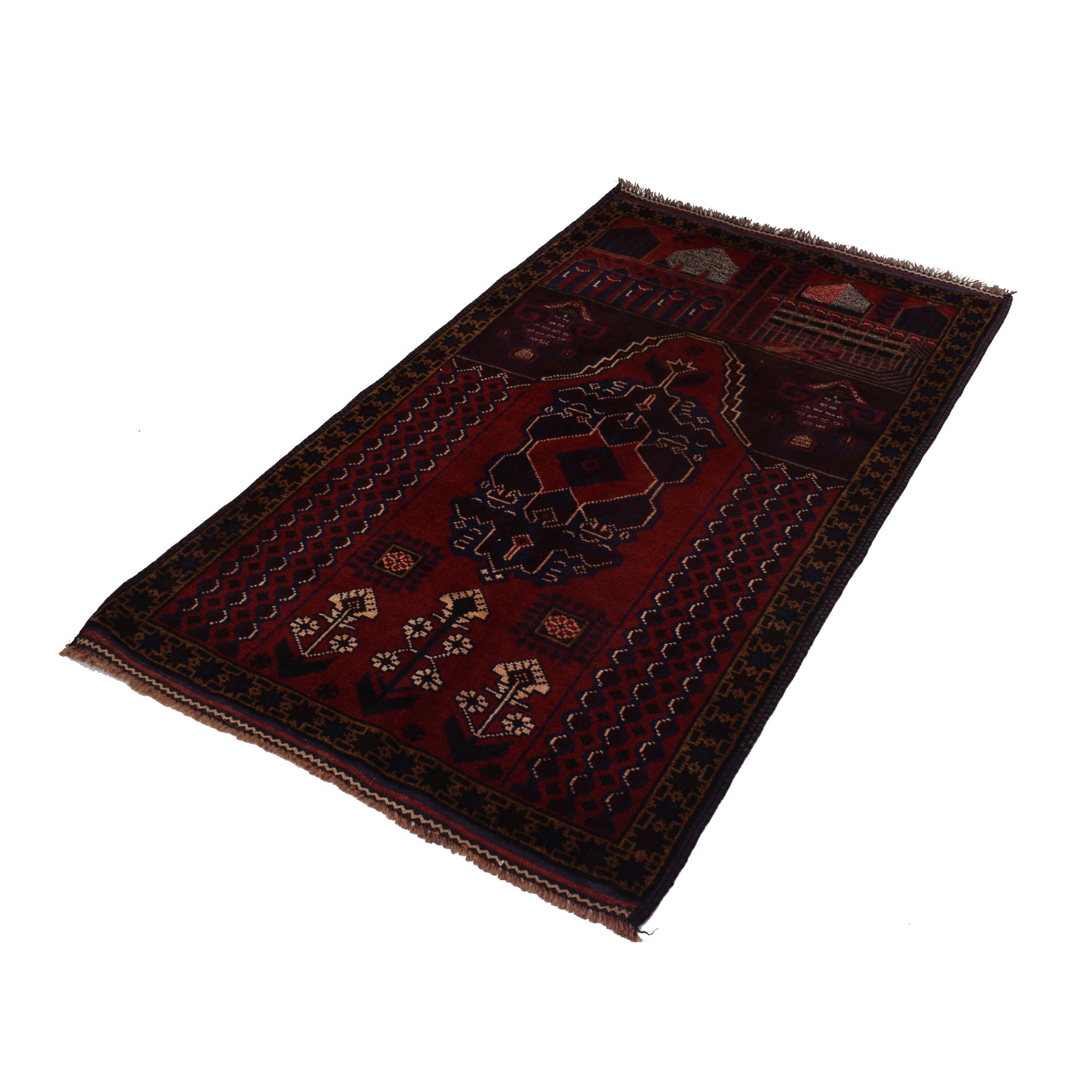 Prayer Rug Afghan Detail 5.1x2.9 ft