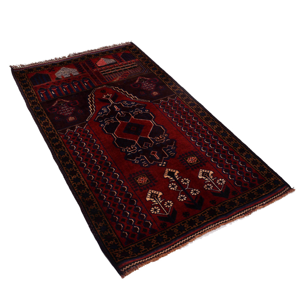 Prayer Rug Afghan Detail 5.1x2.9 ft
