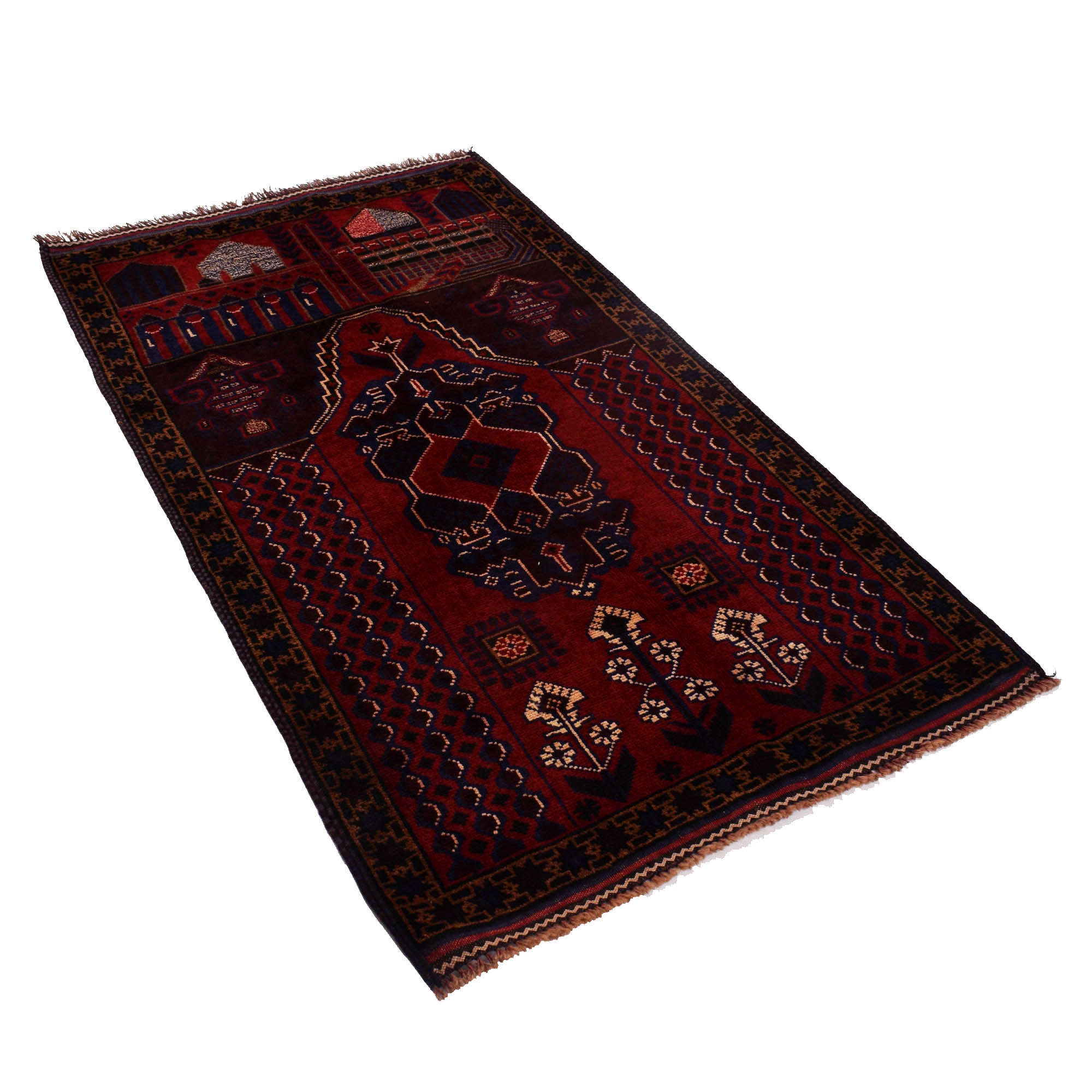 Prayer Rug Afghan Detail 5.1x2.9 ft