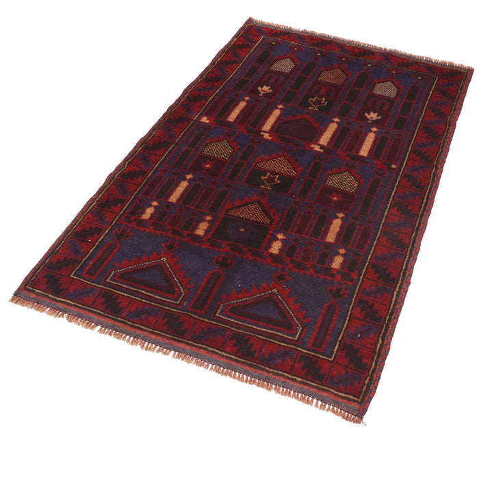 Soft Afghan Wool Prayer Rug 4.7x2.9 ft