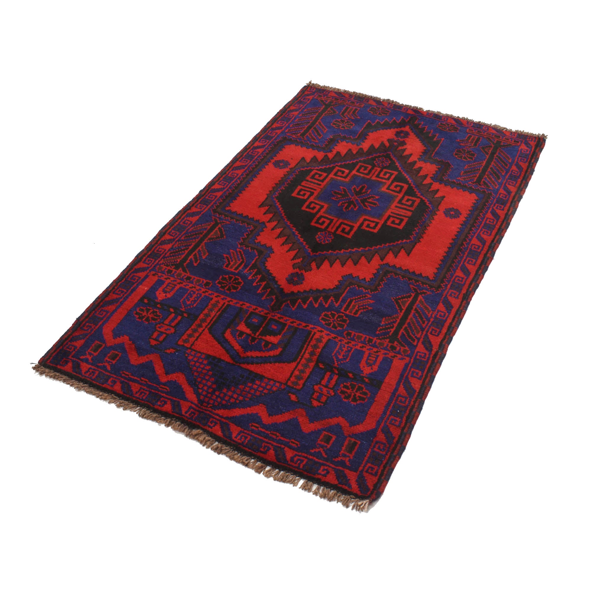 Afghan Authentic Prayer Rug 4.6x2.8 ft