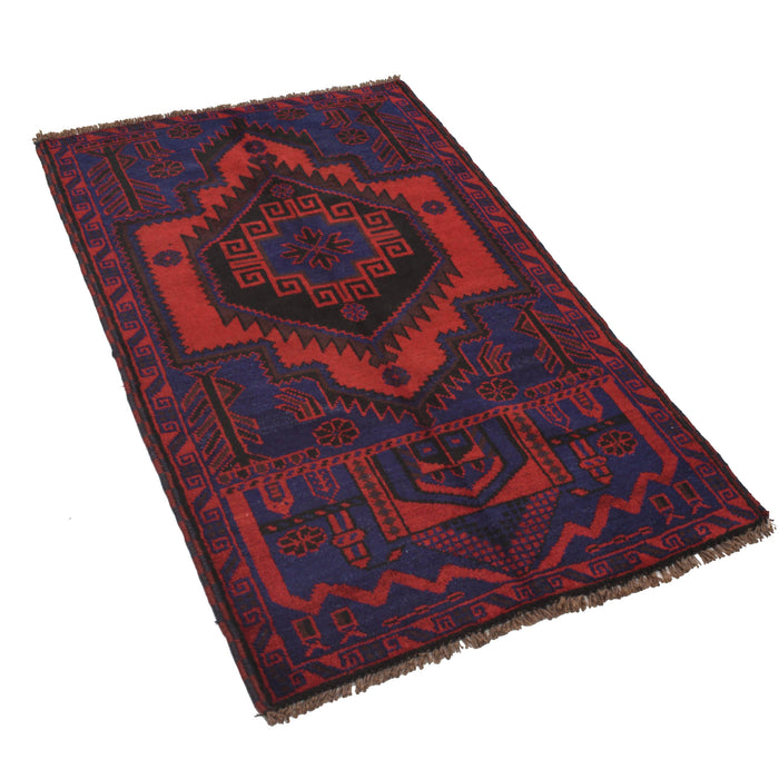 Afghan Authentic Prayer Rug 4.6x2.8 ft