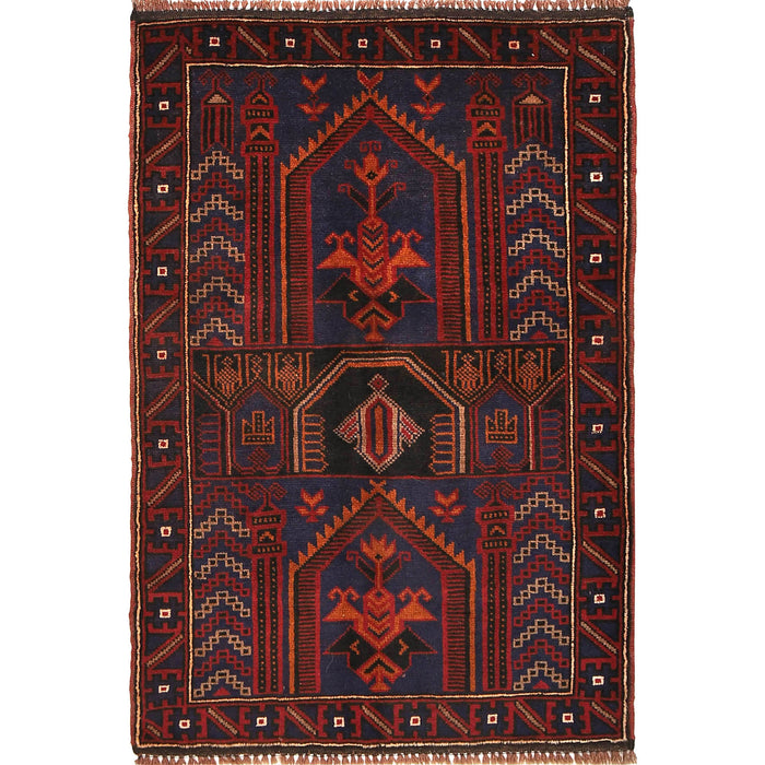Afghan Rug Crafted Prayer 4.7x2.9 ft