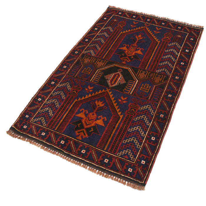 Afghan Rug Crafted Prayer 4.7x2.9 ft