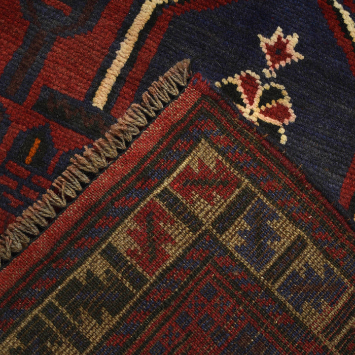 Afghan Handmade Wool Prayer Rug 4.3x2.8 ft