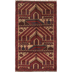 Tribal Afghan Prayer Rug Piece 4.7x3 ft
