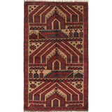 Tribal Afghan Prayer Rug Piece 4.7x3 ft