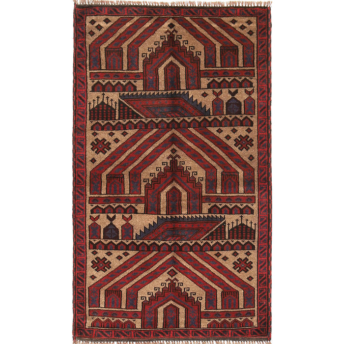 Tribal Afghan Prayer Rug Piece 4.7x3 ft