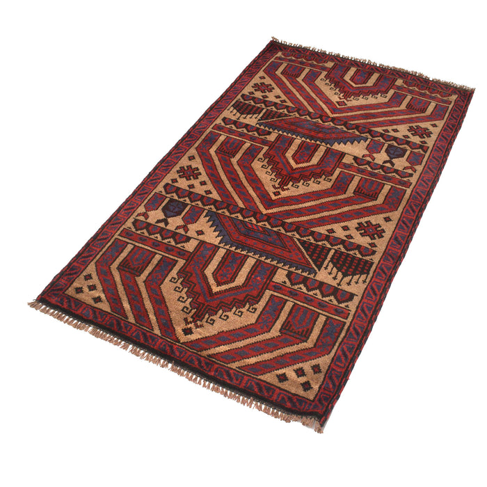 Tribal Afghan Prayer Rug Piece 4.7x3 ft