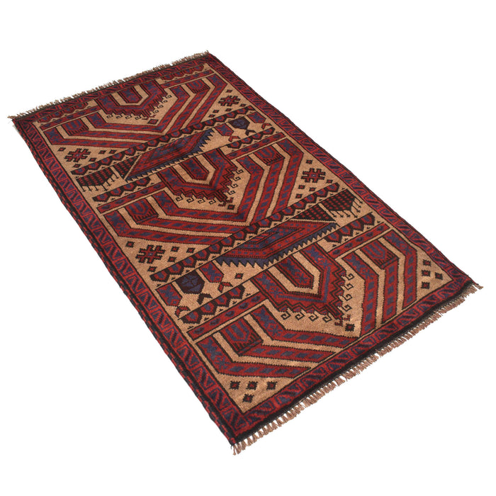 Tribal Afghan Prayer Rug Piece 4.7x3 ft