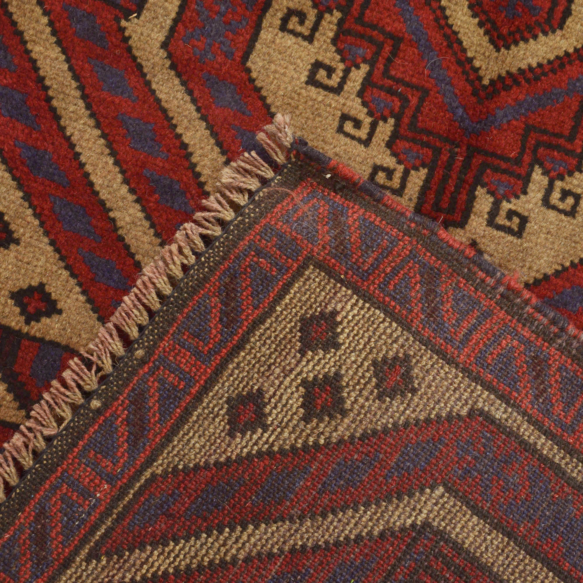Tribal Afghan Prayer Rug Piece 4.7x3 ft