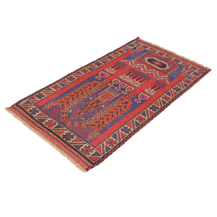 Soft Woven Afghan Prayer Rug 4.7x2.7 ft