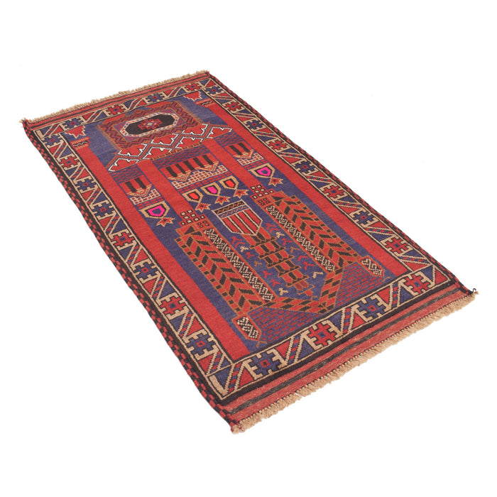Soft Woven Afghan Prayer Rug 4.7x2.7 ft
