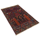Prayer Rug Handmade Afghan Style 4.6x2.8 ft