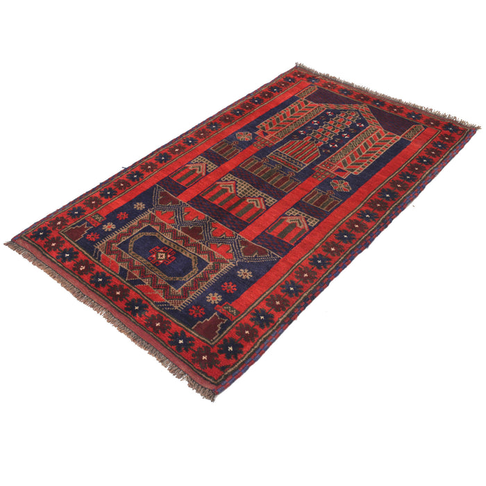 Afghan Heritage Wool Prayer Rug 4.7x2.9 ft