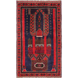 Handcrafted Afghan Prayer Rug Design 4.9x3 ft